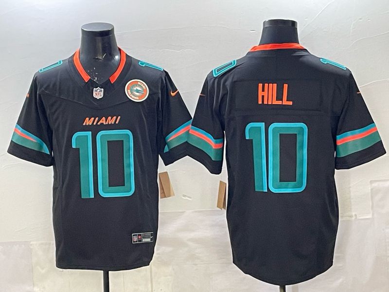 Men Miami Dolphins #10 Hill black Nike 2025 Limited Nike NFL Jersey 07